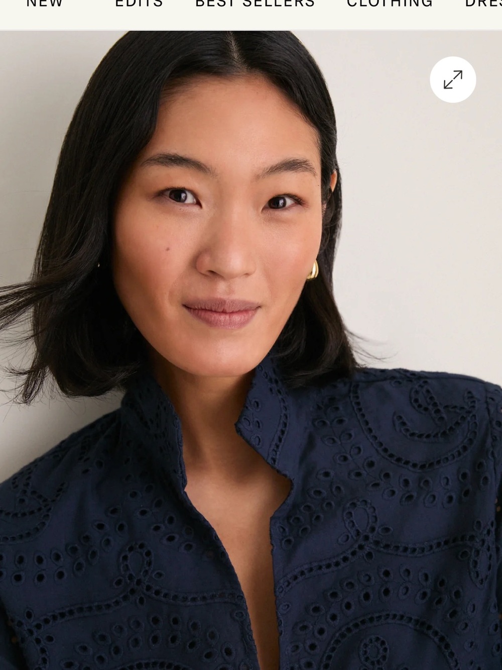 Tuckernuck Navy Eyelet Split-Neck Tunic - Picture 2 of 6